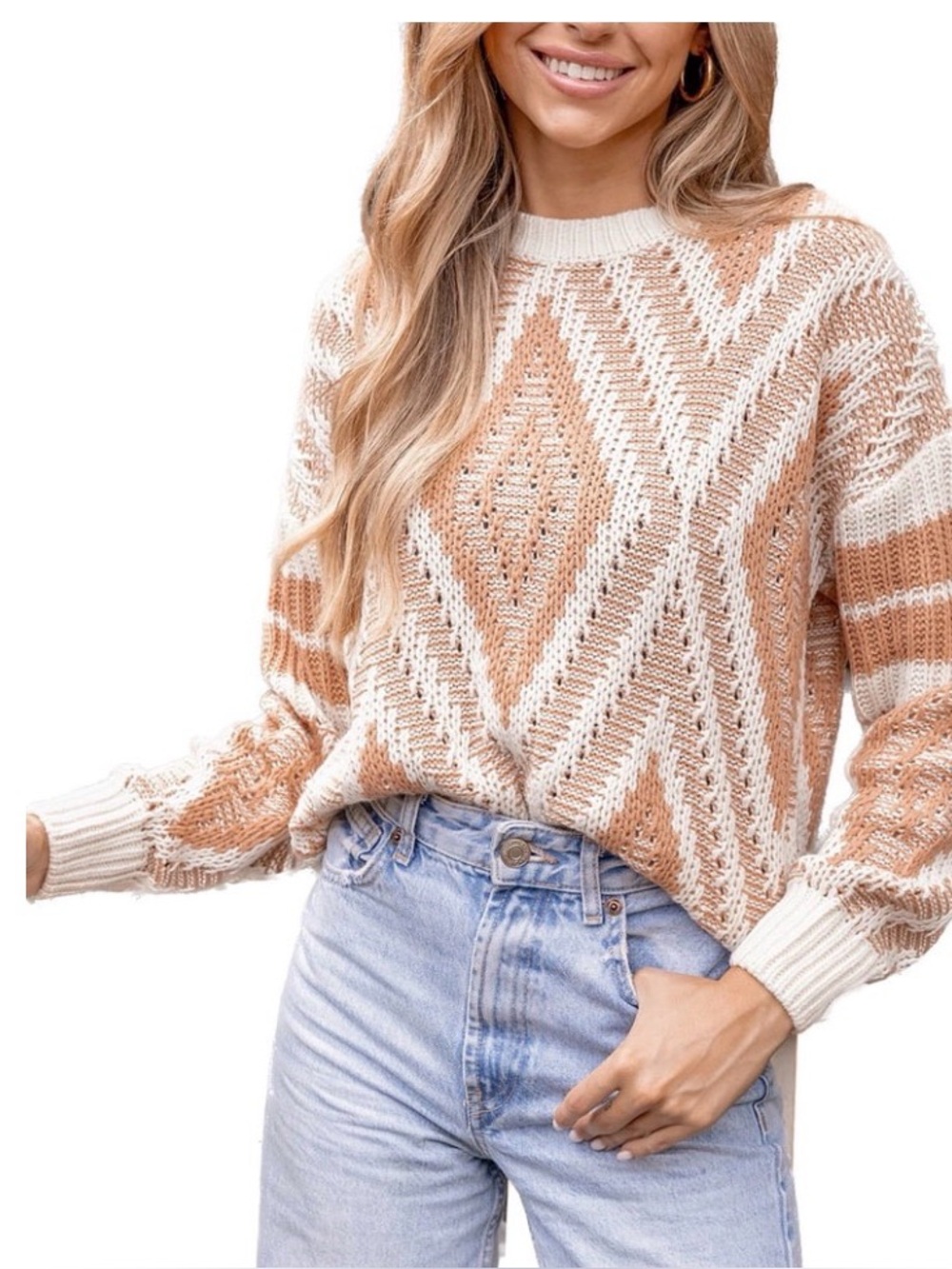 CUPSHE Women Round Neck Sweater Knit
